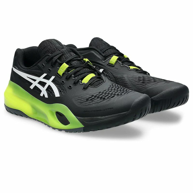ASICS テニスシューズ ゲルレゾリューション グレー/ライムグリーン ASICS テニスシューズ ゲルレゾリューション グレー/ライムグリーン